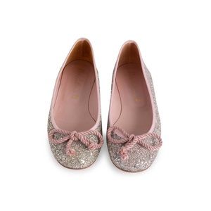 Pretty Ballerinas Silver Glitter shoes Size 8